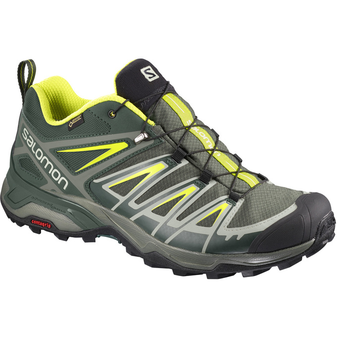 Zapatillas Trekking Salomon Hombre Verde Oliva / Negras - Salomon Argentina X ULTRA 3 GTX® ,028915-V